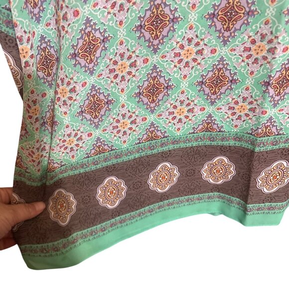 Uncle Frank Womens Boho Tunic Top XS Multicolor Floral & Geometric Print Lightwe - Picture 5 of 5